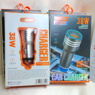 شارژر فندکی CC‑66 فست شارژ ۳۸ وات مدل دو پورت (PD20W + QC3.0)