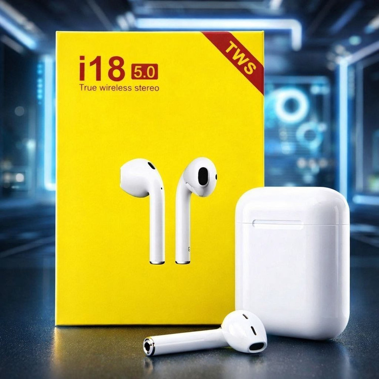 هندزفری بلوتوثی i18 TWS - نسخه 5.0 | ایرپاد بیسیم با کیفیت استریو قیمت عمده