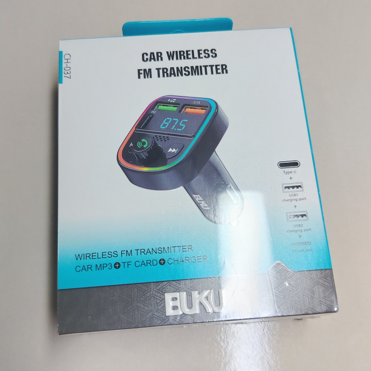 افام ترنسمیتر بلوتوثی ماشین BUKU مدل CH-037 | پخشکننده موسیقی و شارژر خودرو