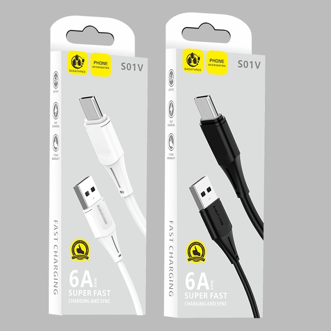 کابل شارژ و دیتا میکرو USB مدل S58V با جریان ۲.۴ آمپر با قیمت عمده