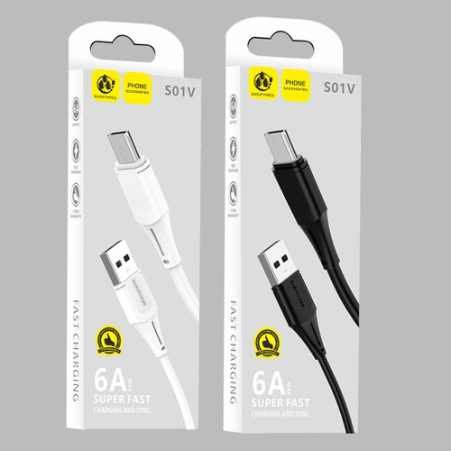 کابل شارژ و دیتا میکرو USB مدل S58V با جریان ۲.۴ آمپر با قیمت عمده
