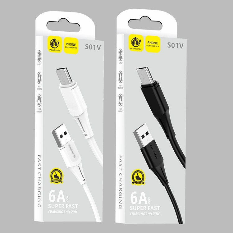 کابل شارژ و دیتا میکرو USB مدل S58V با جریان ۲.۴ آمپر با قیمت عمده