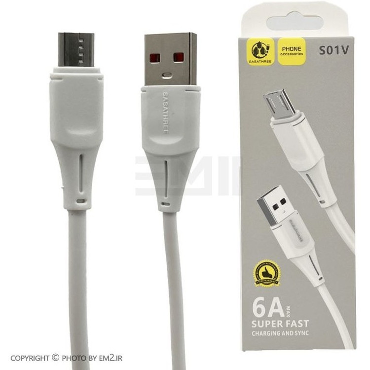 کابل شارژ و دیتا میکرو USB مدل S58V با جریان ۲.۴ آمپر با قیمت عمده