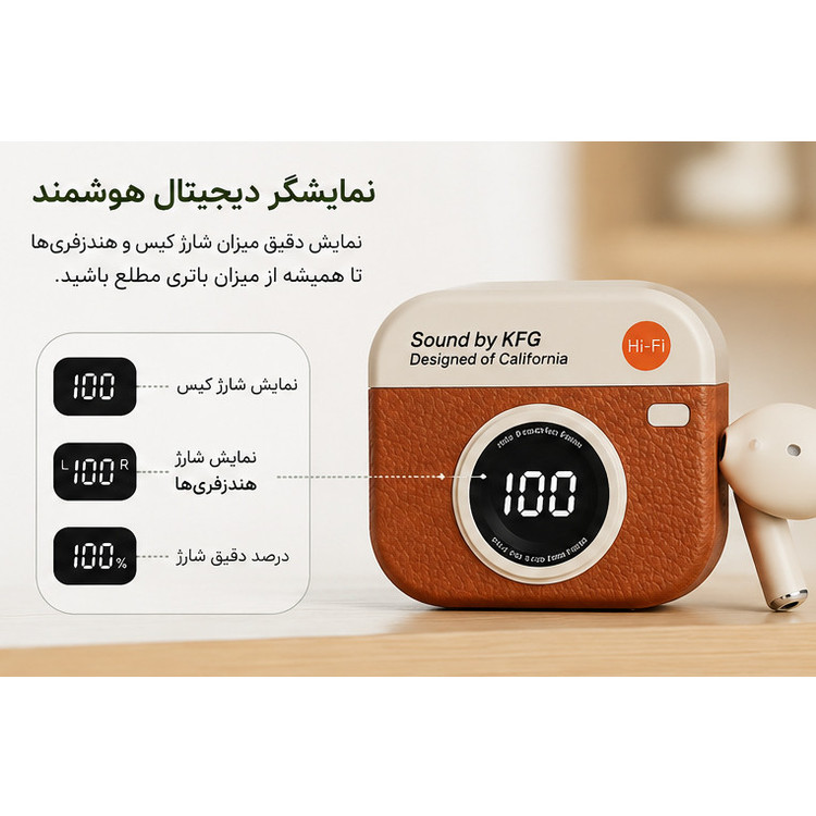 هندزفری بلوتوثی فانتزی طرح دوربین مدل Q86 با نمایشگر دیجیتال