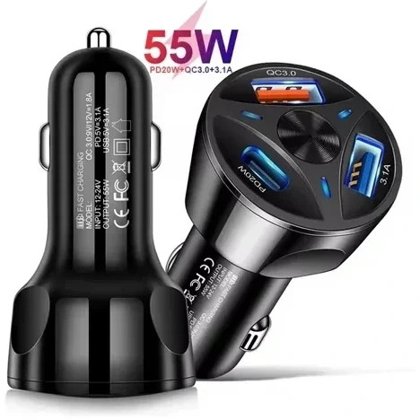 شارژر فندکی 3 کاره 55 وات مدل lme-003 PD اصل
