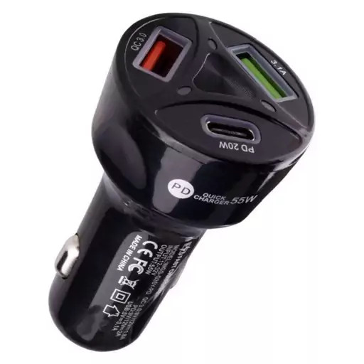 شارژر فندکی 3 کاره 55 وات مدل lme-003 PD اصل
